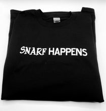Load image into Gallery viewer, &quot;Snarf Happens&quot; long-sleeve black t-shirt